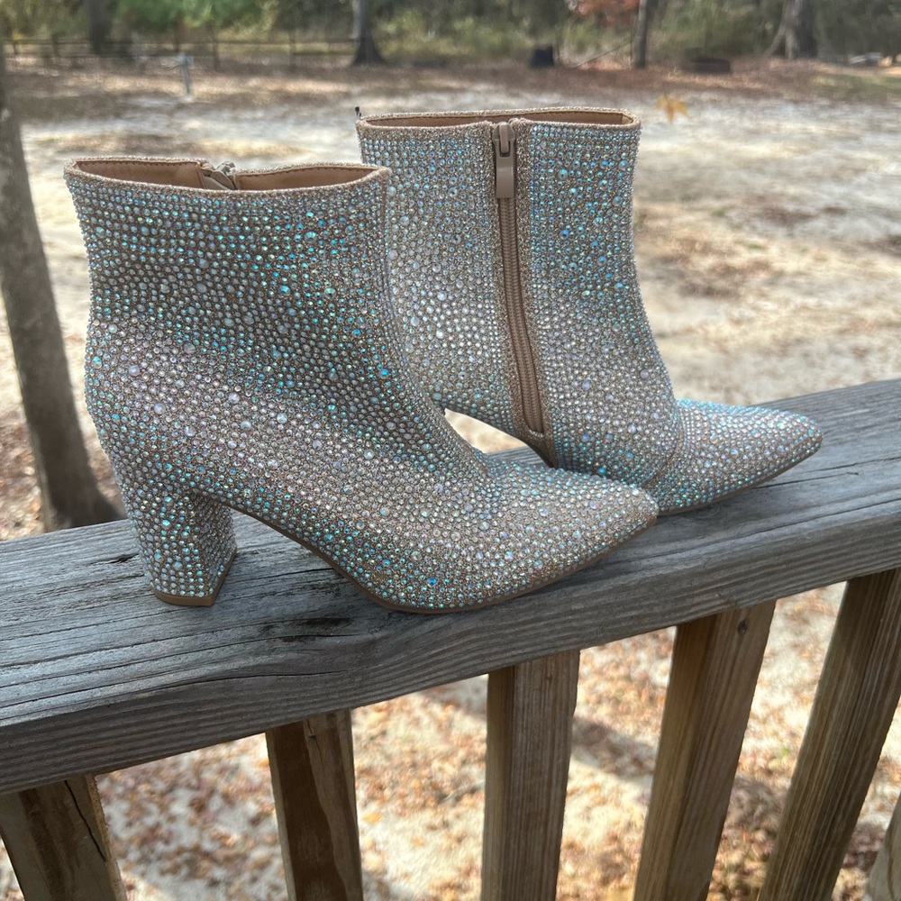Elegant Rhinestone Ankle Boots